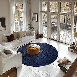 Tapete redondo - Farley Natural Cotton Shaggy (modra)