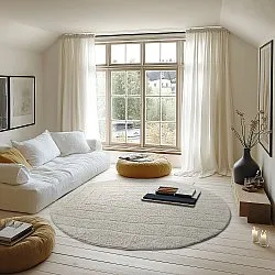 Tapete redondo - Farley Natural Cotton Shaggy (umazano bela)