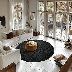 Tapete redondo - Farley Natural Cotton Shaggy (črna)