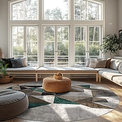 Tapete redondo - Feres (cinza/bege/multicolorido)