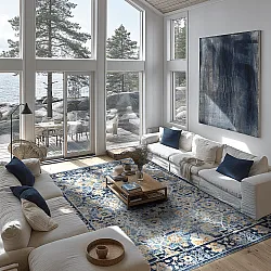 Tapete Wilton - Fernana (azul/multicolorido)