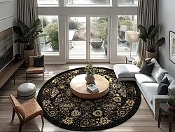 Tapete redondo - Fernana (preto/dourado)