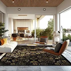 Tapete Wilton - Fernana (preto/dourado)