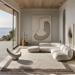 Tapetes felpudos - Galliano Natural Cotton Shaggy (offwhite/marrom)