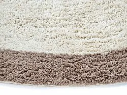 Tapete redondo - Galliano Natural Cotton Shaggy (offwhite/marrom)