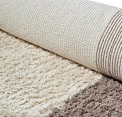 Tapete redondo - Galliano Natural Cotton Shaggy (offwhite/marrom)