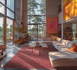 Tapetes felpudos - Halo Natural Cotton Shaggy (vermelho)