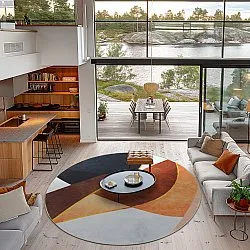 Tapete redondo - Hazel (laranja/multi)