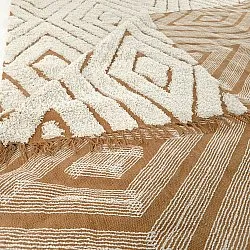 Tapetes felpudos - Holwell Natural Cotton Shaggy (umazano bela/rjava)