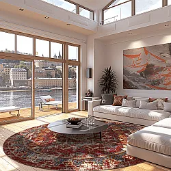 Tapete redondo - Idri (vermelho/multicolorido)