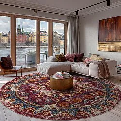 Tapete redondo - Idri (bordô/multicolorido)