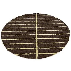 Tapete redondo - Ikara Natural Cotton Shaggy (marrom)