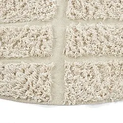 Tapete redondo - Ikara Natural Cotton Shaggy (creme)