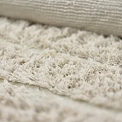 Tapete redondo - Ikara Natural Cotton Shaggy (creme)