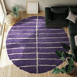 Tapete redondo - Ikara Natural Cotton Shaggy (roxo)