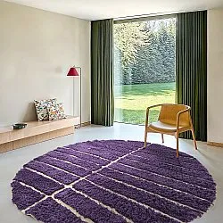 Tapete redondo - Ikara Natural Cotton Shaggy (roxo)