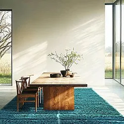 Tapetes felpudos - Ikara Natural Cotton Shaggy (turquesa)