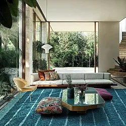 Tapetes felpudos - Ikara Natural Cotton Shaggy (turquesa)