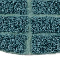 Tapete redondo - Ikara Natural Cotton Shaggy (turquesa)