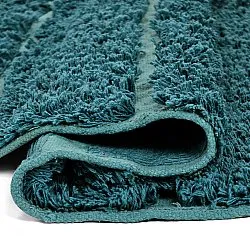 Tapete redondo - Ikara Natural Cotton Shaggy (turquesa)