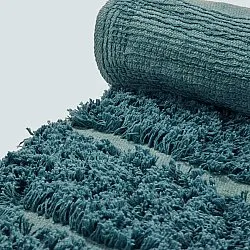Tapete redondo - Ikara Natural Cotton Shaggy (turquesa)