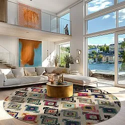 Tapete redondo - Isparta (multicolorido)