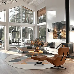 Tapete redondo - Jeral (bege/multicolorido)