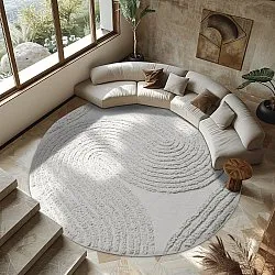 Tapete redondo - Jovie Natural Cotton Shaggy (offwhite)