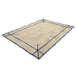 Tapetes felpudos - Kairi Natural Cotton Shaggy (bege/azul)