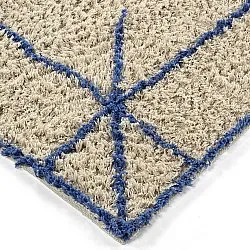 Tapetes felpudos - Kairi Natural Cotton Shaggy (bege/azul)