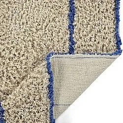 Tapetes felpudos - Kairi Natural Cotton Shaggy (bege/azul)