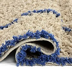Tapetes felpudos - Kairi Natural Cotton Shaggy (bege/azul)