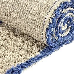 Tapetes felpudos - Kairi Natural Cotton Shaggy (bege/azul)