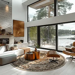 Tapete redondo - Siliana (bege)