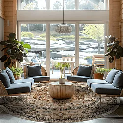 Tapete redondo - Siliana (bege)