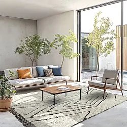 Tapetes felpudos - Kindon Natural Cotton Shaggy (umazano bela/rjava)