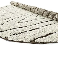 Tapete redondo - Kindon Natural Cotton Shaggy (umazano bela/rjava)