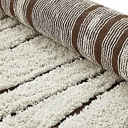 Tapete redondo - Kindon Natural Cotton Shaggy (umazano bela/rjava)