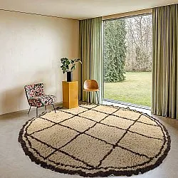 Tapete redondo - Lana Natural Cotton Shaggy (bege/marrom)