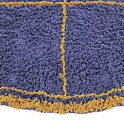 Tapete redondo - Lana Natural Cotton Shaggy (azul/amarelo)