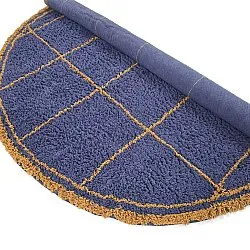 Tapete redondo - Lana Natural Cotton Shaggy (azul/amarelo)