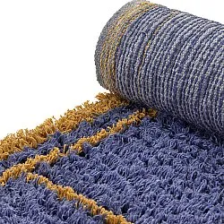 Tapetes felpudos - Lana Natural Cotton Shaggy (azul/amarelo)