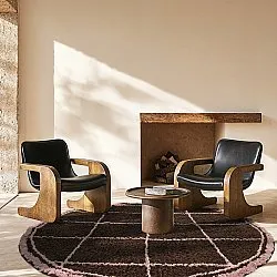 Tapete redondo - Lana Natural Cotton Shaggy (marrom)