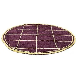 Tapete redondo - Lana Natural Cotton Shaggy (borgonha/amarelo)