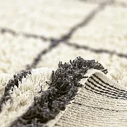 Tapetes felpudos - Lana Natural Cotton Shaggy (creme/cinza escuro)
