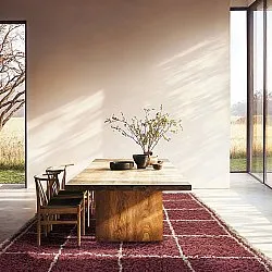 Tapetes felpudos - Lana Natural Cotton Shaggy (taupe/vermelho)