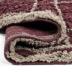 Tapete redondo - Lana Natural Cotton Shaggy (taupe/vermelho)