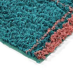 Tapetes felpudos - Lana Natural Cotton Shaggy (turquesa/rosa)