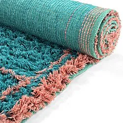Tapetes felpudos - Lana Natural Cotton Shaggy (turquesa/rosa)
