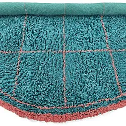 Tapete redondo - Lana Natural Cotton Shaggy (turquesa/rosa)
